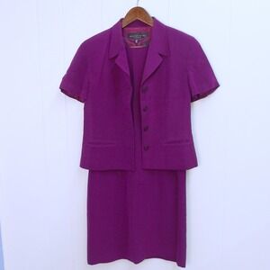 August Silk Purple Dress & Jacket‎ Business Career Interview sz 8 /#8051